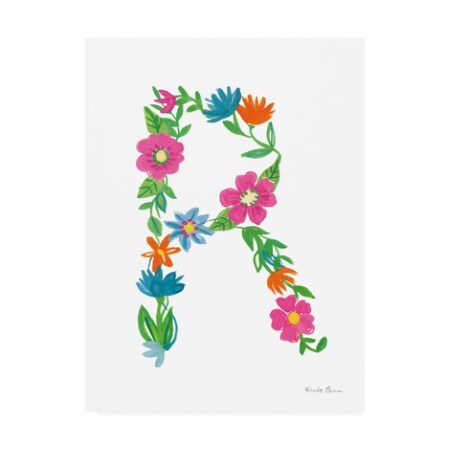 Farida Zaman 'Floral Alphabet Letter Xviii' Canvas Art,24x32